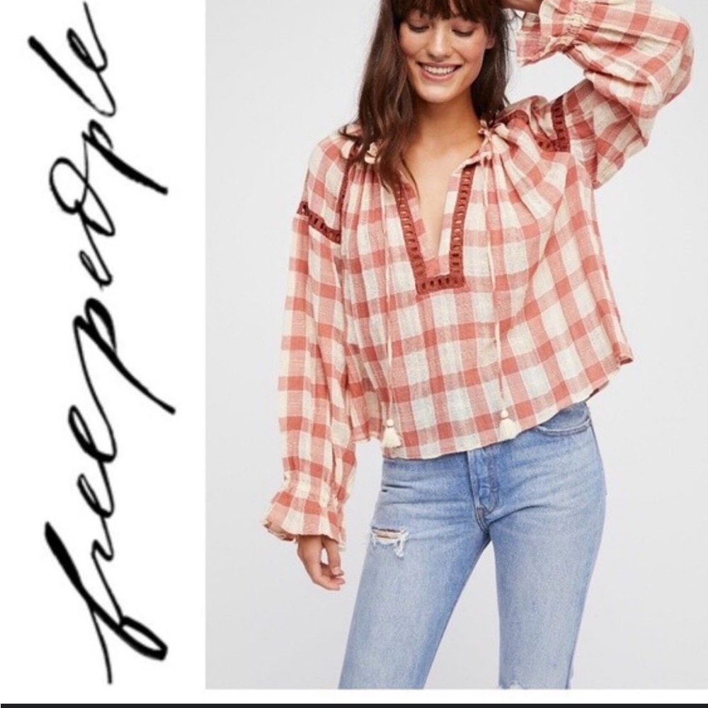 Free People Women's Plaid Top - Honey Grove - NWOT